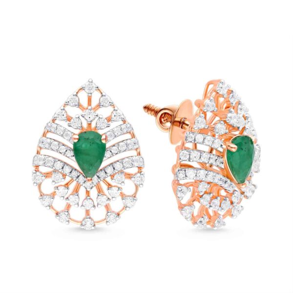 Celestial Cascade Diamond Pendant with Earring Set - Image 2