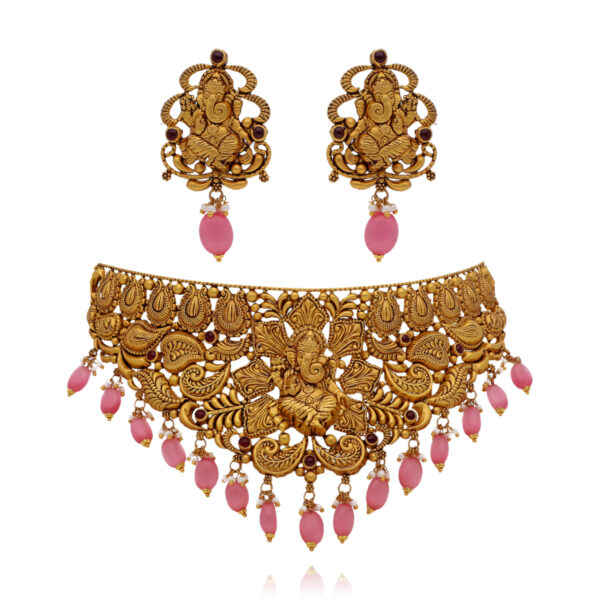 Art of Gold Unique Temple Ganesh Choker