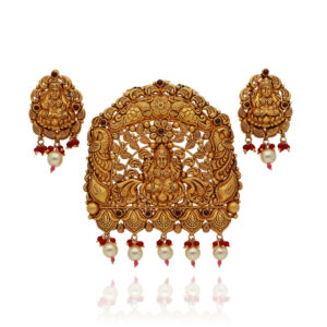 Blessed Glow Gold Temple Pendant Set