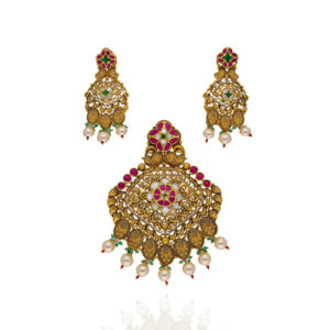 Celestial Charm, Woven in Gold ,Gold Pendant Set
