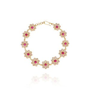 Crafted Gleam Gold Tennis Bracelet for Women