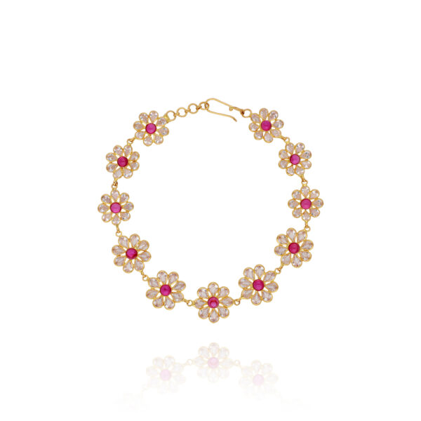 Crafted Gleam Gold Tennis Bracelet for Women
