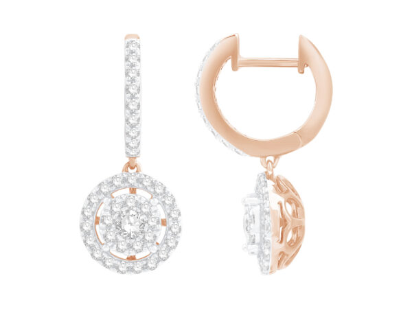 Crescent Glow Teardrop Hoop Diamond Bali