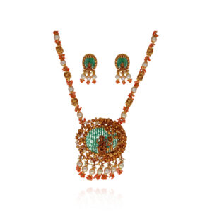 Crystal Cascade Long Necklace Set