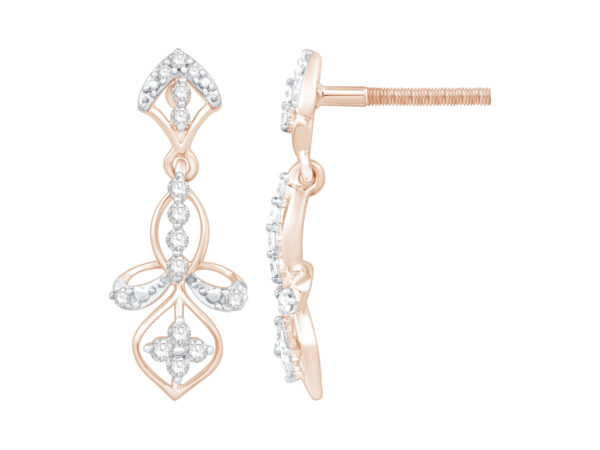 Dewy Leaflet Diamond Earring