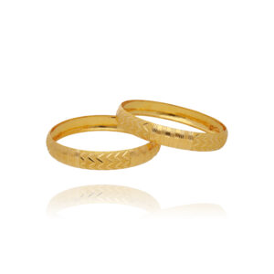 Edgy Elegance Gold Bangles