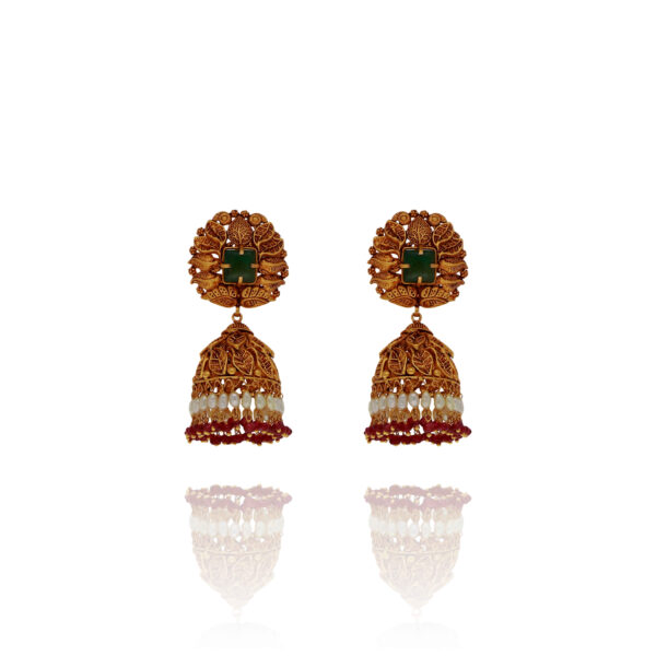 Elegant Cascades Gold Jhumki