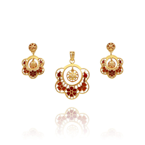 Eternal Flame Gold Pendant Set for Women