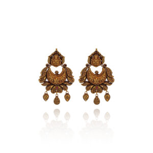 Ethnic Elongate Gold Long Earrings