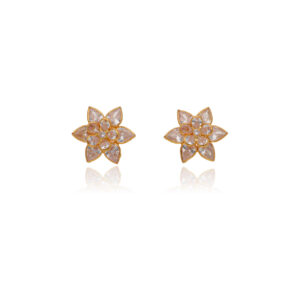 Floral Charm Gold Tops Earrings