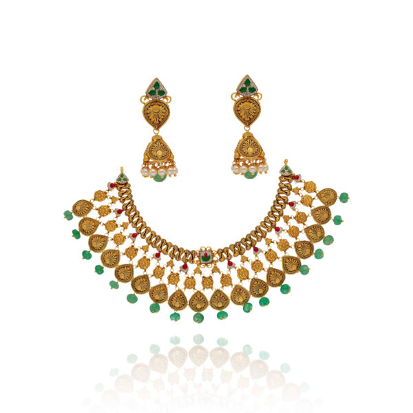 Flowering Radiance Gold Necklace Set