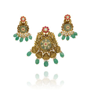 Gilded Grace Antique Gold Pendant Set