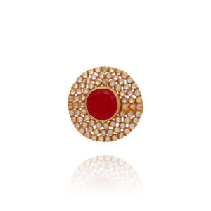 Gilded Pulse Gold Cocktail Ring