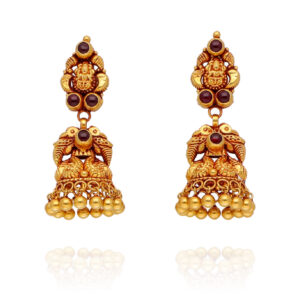 Gilded Serenity Temple Jhumki Radiance
