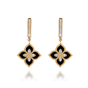Gold Bloom Twist Hoop Earrings