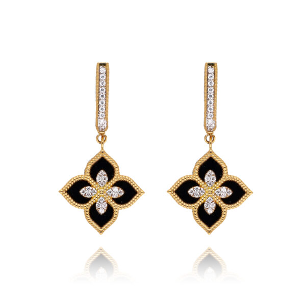 Gold Bloom Twist Hoop Earrings