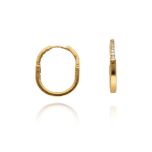 Gold Celestial Curve Hoop Earrings