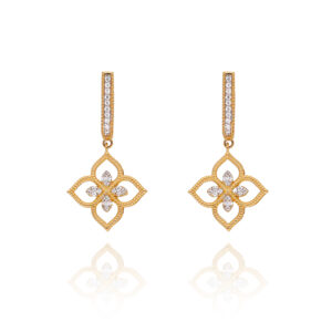 Gold Flora Curl Hoop Earrings