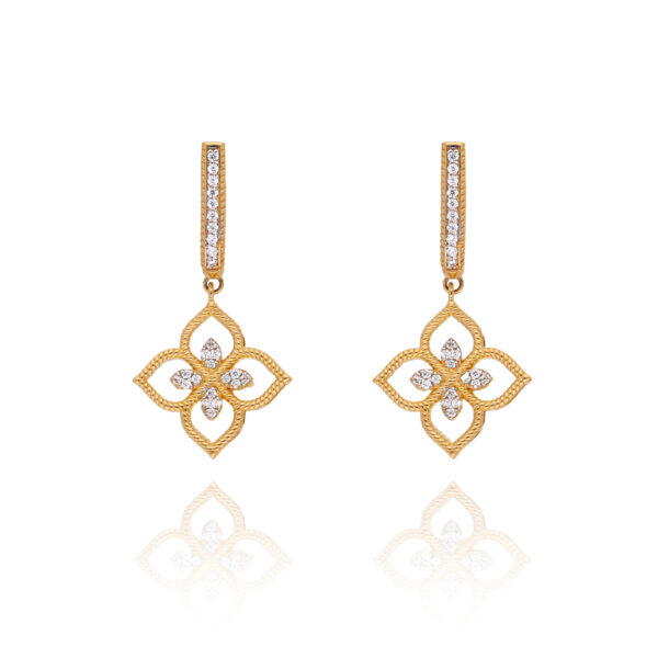 Gold Flora Curl Hoop Earrings