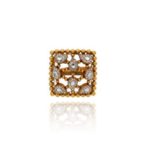 Golden Leaf Cocktail Ring for Women