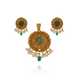 Golden Mirage Charm Pendant Set for Women