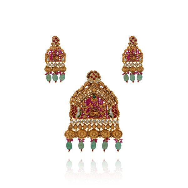 Golden Opal Pendant Set for Women