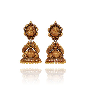 Heavenly Glow Luxurious Gold Temple Jhumki