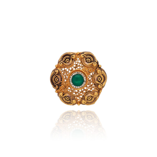 Hexagonal Gold Ring for Women