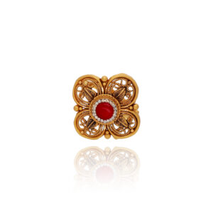 Leaflet Glow Gold Ring for Women