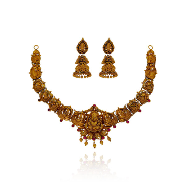 Lotus Charm Gold Necklace Set