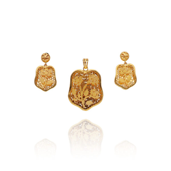 Luxe Cascade Gold Pendant Set for Women