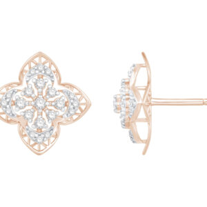 Nectarine Halo Diamond Earring