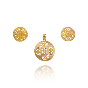 Orchid Embrace Gold Pendant Set for Women