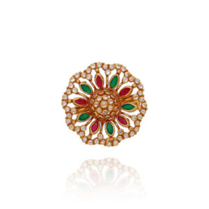 Pearl shine Halo Gold Cocktail Ring