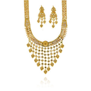 Pure Luxury Gold Long Necklace Set