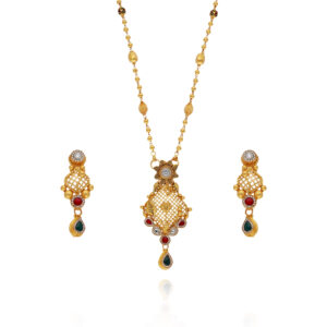 Radiant Weave Gold Chain Set for Women