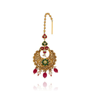 Regal Gold Vintage Bridal Statement Maang Tikka