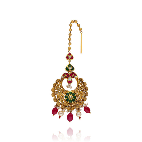 Regal Gold Vintage Bridal Statement Maang Tikka