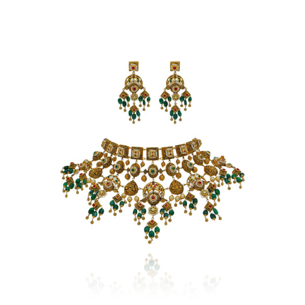 Royal Cascade Gold Choker Set
