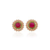 Ruby-Studded Gold Tops Earrings