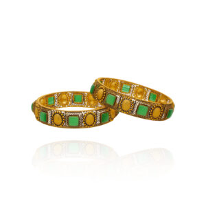 Shimmer Bloom Gold Bangles
