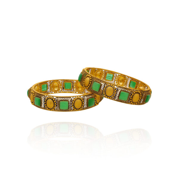 Shimmer Bloom Gold Bangles