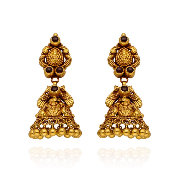Shimmering Grace Divine Jewel of Temple Jhumki
