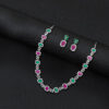Silver Shine in Blush Necklace & Earrings Set