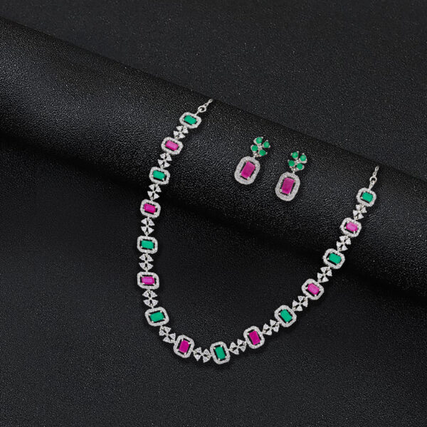 Silver Shine in Blush Necklace & Earrings Set
