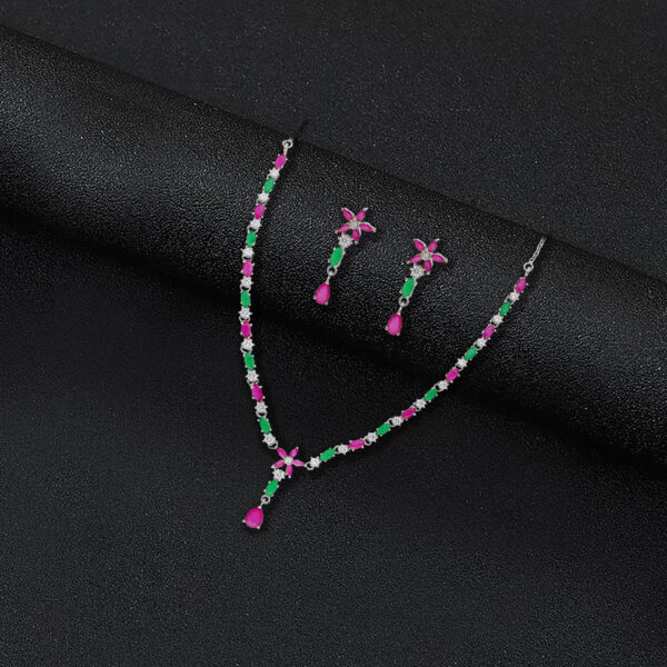 Silver The Iconic You Necklace & Earrings Set