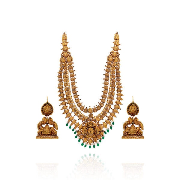 Sunset Glow Gold Long Necklace Set