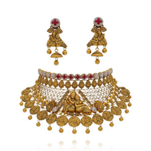 Timeless Tradition Gold Temple Radha Krishna Choker