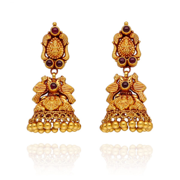 Timeless Tranquility Gold Temple Jhumki