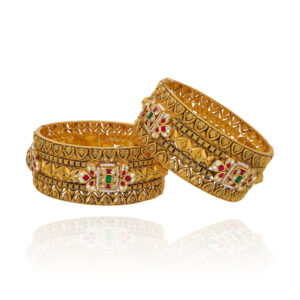 Whispers of Timeless Elegance Gold Bangles